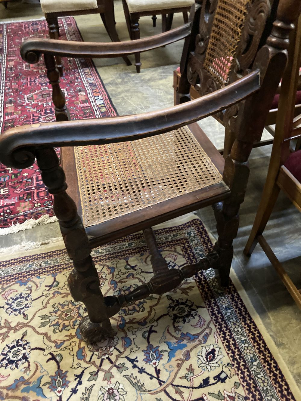 A Carolean beech side chair